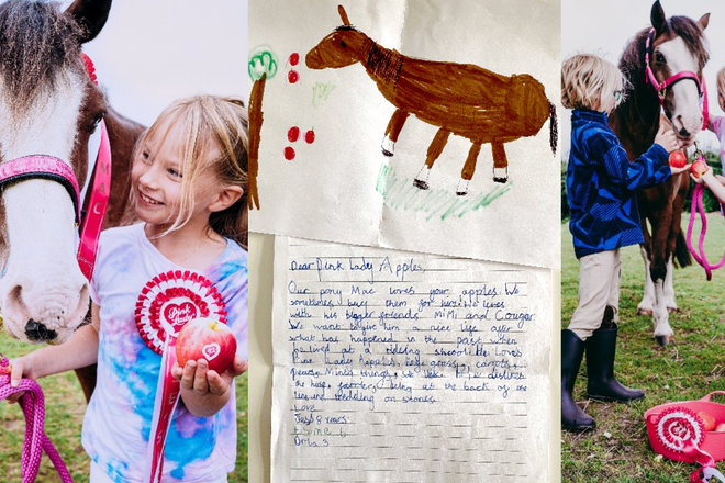 Children’s letter about their Pink Lady® apple loving pony prompts generous donation to horse sanctuary